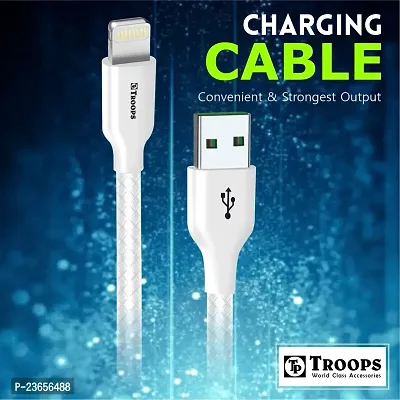 TP TROOPS Unbreakable 2.5A Fast Charging Tough Braided lightning Ios USB Data Cable - 1 Meter-White-TP-2284-White-thumb4