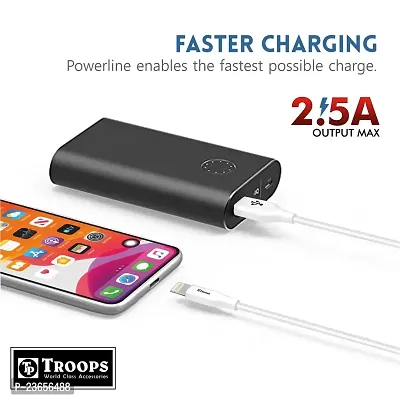 TP TROOPS Unbreakable 2.5A Fast Charging Tough Braided lightning Ios USB Data Cable - 1 Meter-White-TP-2284-White-thumb2