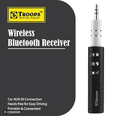 TP TROOPS Mini Bluetooth Receiver Wireless Bluetooth Car Adapter Mini Portable 3.5mm Aux Adapter and Build-in Mic for Car Home Stereo Music System -TP-9008-thumb4