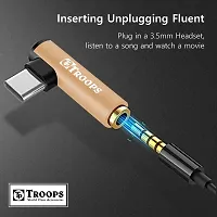 TP TROOPS L Shape Type-C to 3.5 mm Aux Audio and USB Jack Adapter Connector for One Plus Nord, 6T/5/5T /Mi A2/OnePlus 7,7 Pro  All Type C Mobiles-TP-2254-thumb2