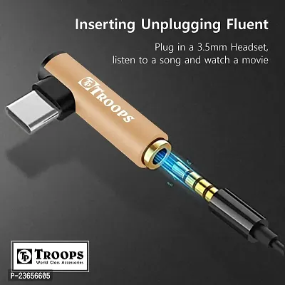 TP TROOPS L Shape Type-C to 3.5 mm Aux Audio and USB Jack Adapter Connector for One Plus Nord, 6T/5/5T /Mi A2/OnePlus 7,7 Pro  All Type C Mobiles-TP-2254-thumb3