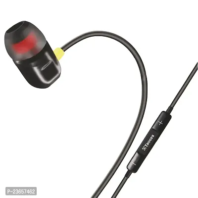 TP TROOPS Wired in Ear Earphones with mic, 10 mm Driver, Powerful bass and Clear Sound, Black-TP-7132