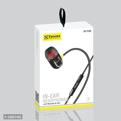 TP TROOPS Wired in Ear Earphones with mic, 10 mm Driver, Powerful bass and Clear Sound, Black-TP-7132-thumb3