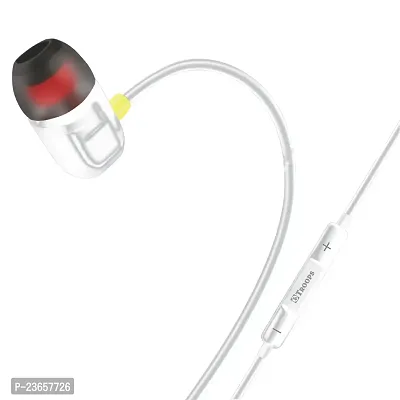 TP TROOPS Wired in Ear Earphones with mic, 10 mm Driver, Powerful bass and Clear Sound, White TP-7132