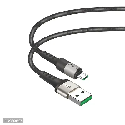 TP TROOPS 1.2A Micro USB Data  Charging Cable, Made in India, Data Sync, Durable 1.2-Meter Long USB Cable for Micro USB Devices-TP-2276 Silver