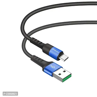 TP TROOPS 1.2A Type-C Data  Charging USB Cable, Made in India,Data Sync, Durable 1.2-Meter Long USB Cable for Type-C USB Devices for Charging Adapter-TP-2277 Blue-thumb0