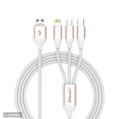USB Type C Cable 1.2 m Multi Charging Cable 3 in 1 Nylon  Multiple USB Fast Charging Cable for Android, iOS and Type C Devices USB Port Connectors Compatible Smart Phones  Tablets And More  -TP-2214
