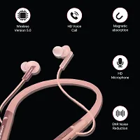 SIGNATIZE Neckband Bluetooth Headphones Wireless Earbuds TF Card Support with Microphone Flashlight Around the Neck Waterproof Sport Headset Noise Cancelling Ear Buds 65H Playtime-thumb4