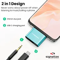 SIGNATIZE Metal 2 in 1 Type C to 3.5mm Aux Headphone Splitter Adapter Jack and Charging Jack Converter for 3,3T,6T, 7, 7T,7Pro and All Type C Device.-thumb1