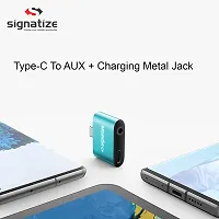 SIGNATIZE Metal 2 in 1 Type C to 3.5mm Aux Headphone Splitter Adapter Jack and Charging Jack Converter for 3,3T,6T, 7, 7T,7Pro and All Type C Device.-thumb3