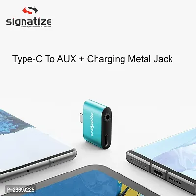 SIGNATIZE Metal 2 in 1 Type C to 3.5mm Aux Headphone Splitter Adapter Jack and Charging Jack Converter for 3,3T,6T, 7, 7T,7Pro and All Type C Device.-thumb4