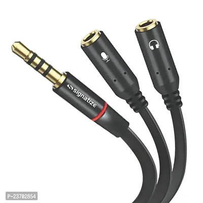SIGNATIZE 3.5mm Jack 1 Male to 2 Female Stereo Headphone Earphone Jack Y Splitter Audio Auxiliary Adapter Cable