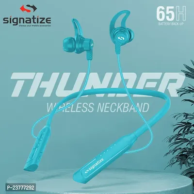 SIGNATIZE 65 Hours Charge Thunder Wireless in Ear Bluetooth Neckband with ENC Mic, 65H Playtime,(10Mins=15Hrs Playtime) Fully Compatible with all Mobiles-thumb5