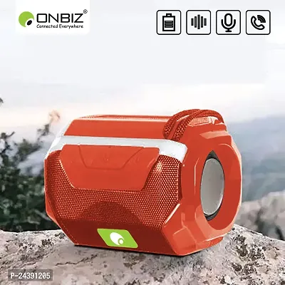 ONBIZ 10W Bluetooth Speaker Hi-fi Stereo Sound Surround Upto 8 Hours Playback, Best for Mobile, Laptop/PC, Media Players with Multi Modes Aux/TF Card/USB Drive-Red-thumb2