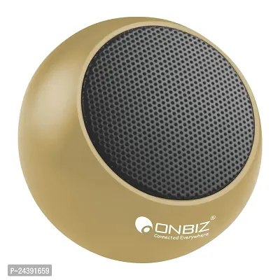 ONBIZ The Smallest Mini Aluminum Bluetooth Speaker Wireless Small Bluetooth Speakers with Built in Mic,TWS Pairing Portable Speaker for Home/Outdoor/Travel, Smartphone, Laptop-Gold-thumb0