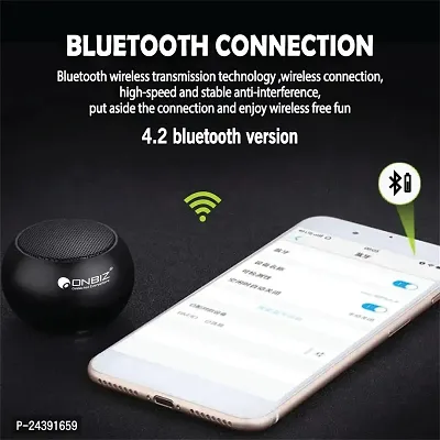 ONBIZ The Smallest Mini Aluminum Bluetooth Speaker Wireless Small Bluetooth Speakers with Built in Mic,TWS Pairing Portable Speaker for Home/Outdoor/Travel, Smartphone, Laptop-Gold-thumb3