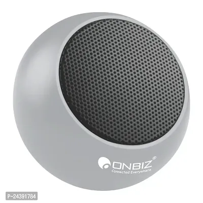 ONBIZ The Smallest Mini Aluminum Bluetooth Speaker Wireless Small Bluetooth Speakers with Built in Mic,TWS Pairing Portable Speaker for Home/Outdoor/Travel, Smartphone, Laptop-Silver-thumb0