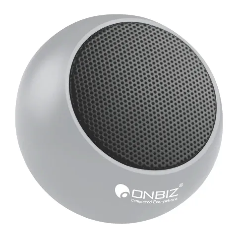 ONBIZ The Smallest Mini Aluminum Bluetooth Speaker Wireless Small Bluetooth Speakers with Built in Mic,TWS Pairing Portable Speaker for Home/Outdoor/Travel, Smartphone, Laptop-Silver