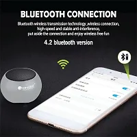 ONBIZ The Smallest Mini Aluminum Bluetooth Speaker Wireless Small Bluetooth Speakers with Built in Mic,TWS Pairing Portable Speaker for Home/Outdoor/Travel, Smartphone, Laptop-Silver-thumb2