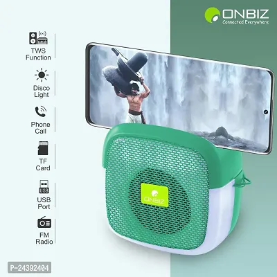 ONBIZ (Portable Bluetooth Speaker) Dynamic Thunder Sound with Disco LED 5 W Bluetooth Speaker (Green, Stereo Channel)-thumb4