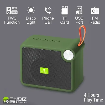 ONBIZ HIGH BASS SOUND SPLASHPROOF WOOFER FOR DEKSTOP WITH SD,AUX SLOT 48 W Bluetooth Speaker - Green-thumb3