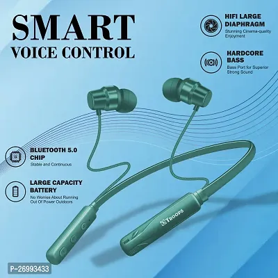 TP TROOPS in-Ear Bluetooth 5.0 Wireless Headphones with Mic 45H Playtime, Deep Bass, 10mm Drivers, Clear Calls, Pairing, Fast Charging, Magnetic Buds, Voice Assistant  IPX4 Wireless Neckband