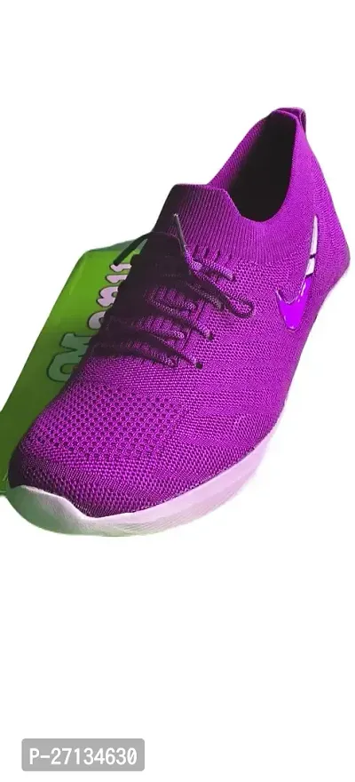 Comfortable Purple Synthetic Sports Shoes For Men-thumb0