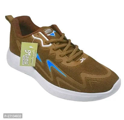 Comfortable Brown Synthetic Sports Shoes For Men