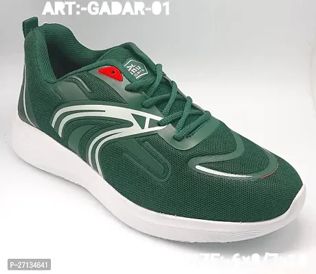 Comfortable Green Synthetic Sports Shoes For Men
