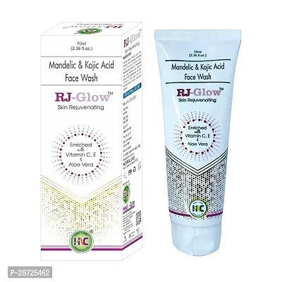 Rj Glow Skin Rejuvenating Face Wash With Mandelic And Kojic Acid, Vitamin C, E, And Aloe Vera - 70Ml-thumb0