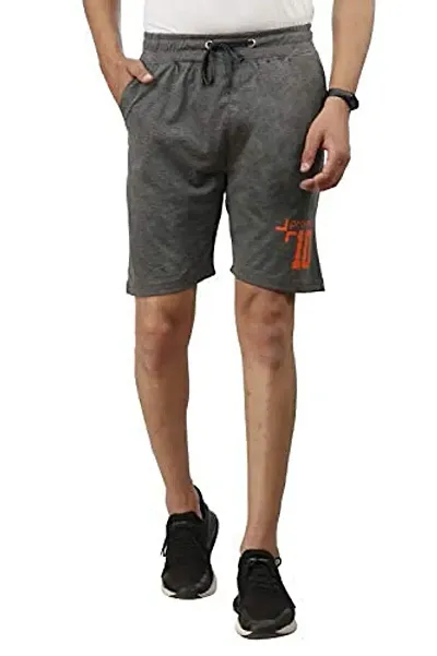 Proxima Graphic Regular Shorts for Men (S, Grey)