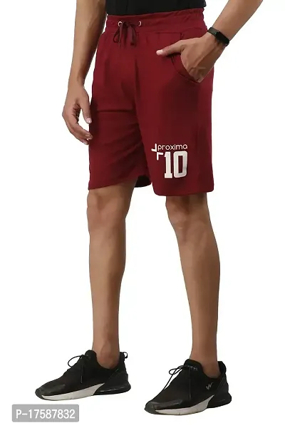 Proxima Graphic Printed Regular Shorts for Men (S, Maroon)