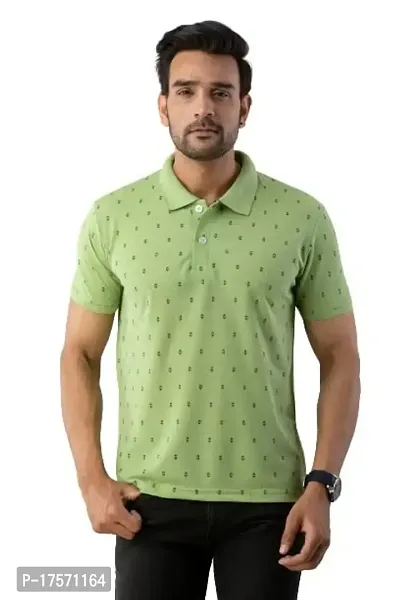Mens Printed Polo Tshirt (8XL, Pista Green)