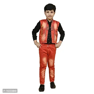 Boys Red Waistcoat and Pant Set.