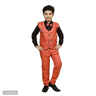 Boys Red Waistcoat and Pant Set.