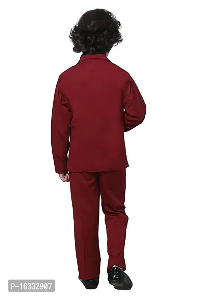 Prabhuratan Party and Casual kids Wear Cotton 3 Piece Suit Set For Boys Red Color |Multisize-thumb2