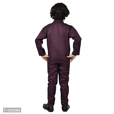 Prabhuratan Party and Casual kids Wear Cotton 3 Piece Suit Set For Boys Purple Color |Multisize-thumb3