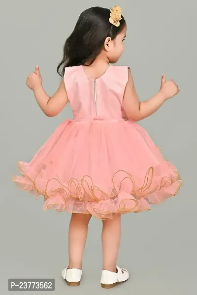 SR Fashion Casual Machine Embroidered Round Neck Knee Length Net Frock Dress for Kids Girls for Wedding, Birthday Party and Various Occasions-thumb4