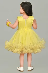 SR Fashion Casual Machine Embroidered Round Neck Knee Length Net Frock Dress for Kids Girls for Wedding, Birthday Party and Various Occasions-thumb4