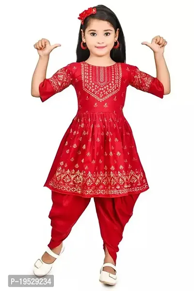 Stylish Rayon Red Stitched Salwar Suit Sets For Girl
