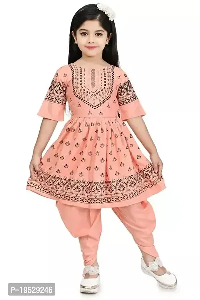 Stylish Rayon Peach Stitched Salwar Suit Sets For Girl