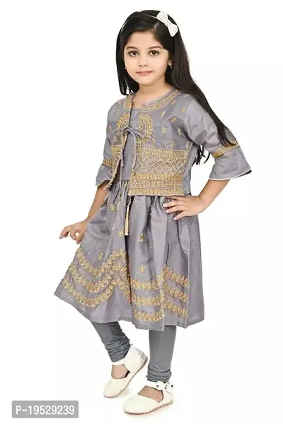 Stylish Rayon Grey Stitched Salwar Suit Sets For Girl