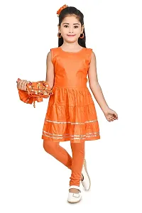 SR FASHION Casual Rayon Embroidery Round Neck Anarkali Kurta Set With Chicken Curry Embroidery Jacket and Leggings For Kids Girls-thumb2