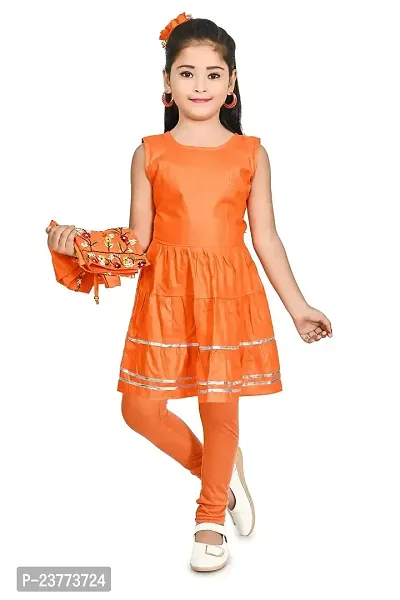 SR FASHION Casual Rayon Embroidery Round Neck Anarkali Kurta Set With Chicken Curry Embroidery Jacket and Leggings For Kids Girls-thumb3