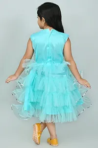 SR Fashion Casual Solid Round Neck Knee Length Net Frock Dress for Kids Girls for Wedding, Birthday Party and Various Occasions-thumb2