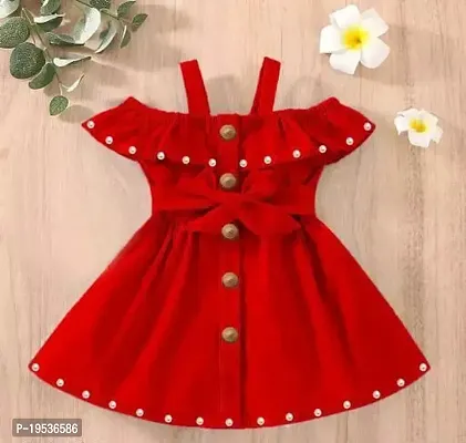 Stylish Rayon Red Frocks For Girl-thumb0