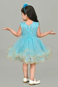 SR Fashion Casual Machine Embroidered Round Neck Knee Length Net Frock Dress for Kids Girls for Wedding, Birthday Party and Various Occasions-thumb4