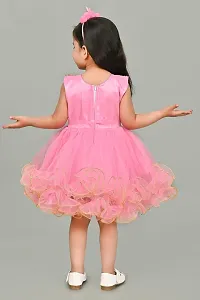 SR Fashion Casual Machine Embroidered Round Neck Knee Length Net Frock Dress for Kids Girls for Wedding, Birthday Party and Various Occasions-thumb3