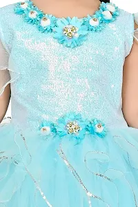 SR Fashion Casual Hand Work Round Neck Knee Length Net Frock Dress for Kids Girls for Wedding, Birthday Party and Various Occasions-thumb1