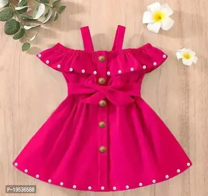 Stylish Rayon Pink Frocks For Girl-thumb0